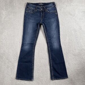 Silver Jeans Co Suki Surplus Jeans Womens 28x32 Blue Bootcut Stretch Embroidered